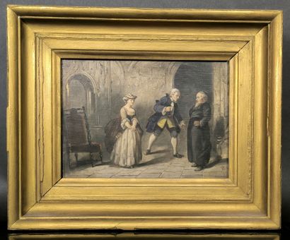 Ecole française du XIXème siècle. Couple...