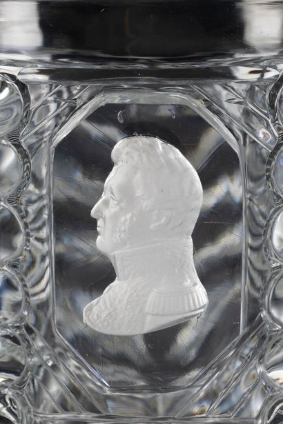 Saint-Louis. Moulded crystal goblet decorated...