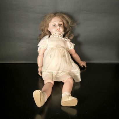 UNIS FRANCE. Bisque head doll marked 301,...