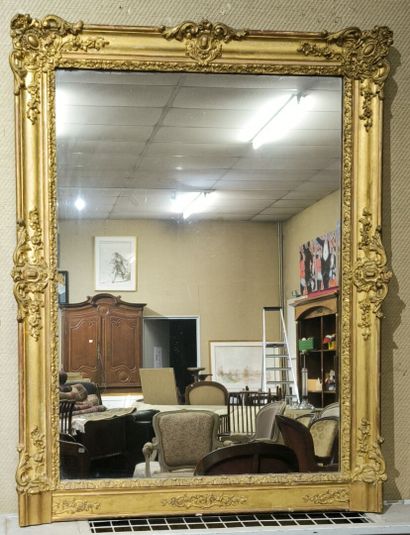 Gilded mantelpiece. Napoleon III period....