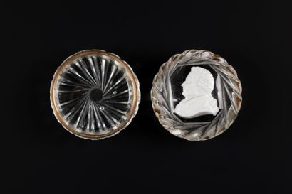 Baccarat. A cut crystal fly box with twisted...