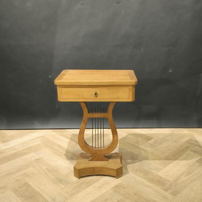 Book table in veneered wood and fillets,...