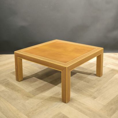 20th century work. Square coffee table in...