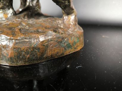 Anonymous, 20th century. Two musicians. Bronze...