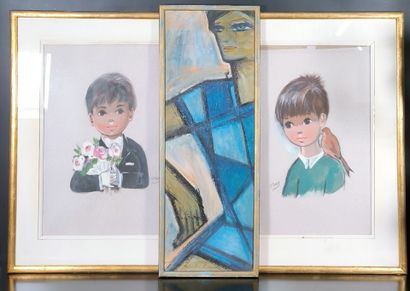 Lot : 
- The Harlequin. Oil on OSB panel,...