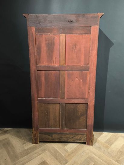 Mahogany and mahogany veneer bookcase, opening...