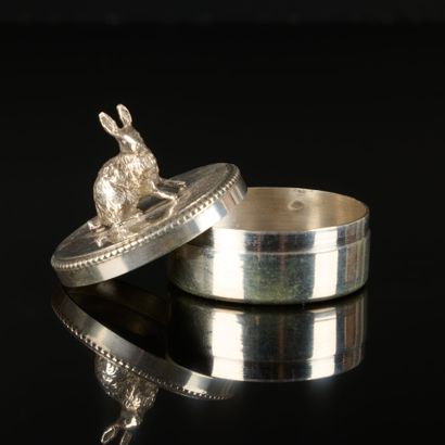 Silver milk tooth box, decorated with a frieze...