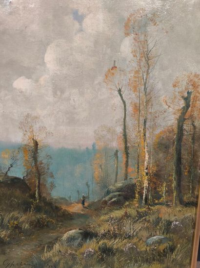 CIPRIANI (XIX-XXème). Paysages. Deux huiles...