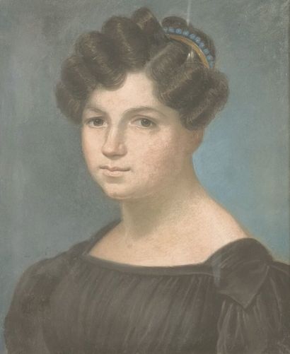 Ecole française du XIXème siècle. Jeune fille...