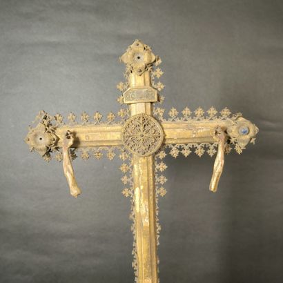 Christ on the cross in painted and gilded...