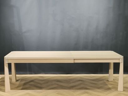 Large rectangular dining table with two extensions....