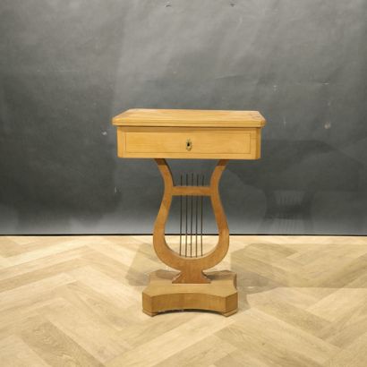 Book table in veneered wood and fillets,...