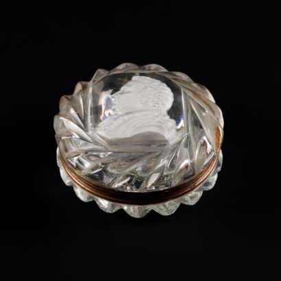 Baccarat. A cut crystal fly box with twisted...