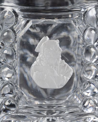 Baccarat. Moulded crystal goblet decorated...