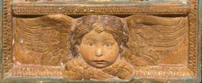 Virgin and Child. Relief in plaster. 69 x...