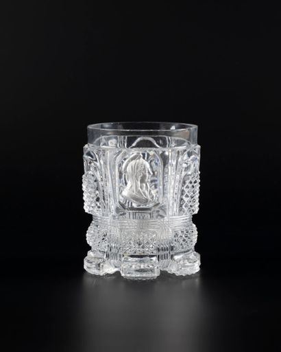 Saint-Louis. Moulded crystal goblet decorated...