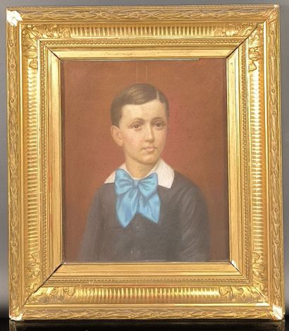 Portrait d'enfant. Pastel vers 1900. 27 x...