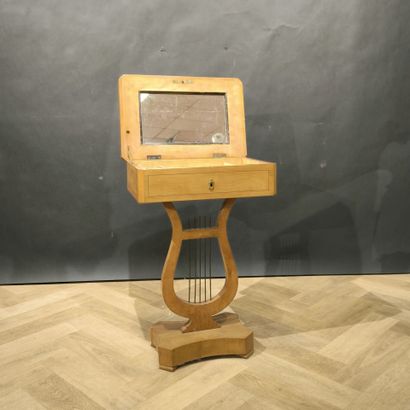 Book table in veneered wood and fillets,...