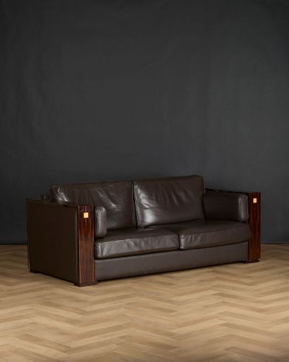 Art Deco style sofa in rosewood and light...