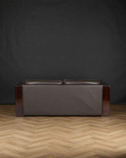Art Deco style sofa in rosewood and light...