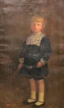 Ecole du XIXème. Portrait d'enfant. Huile...