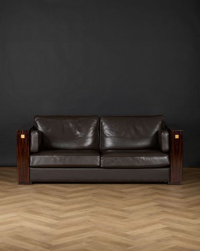 Art Deco style sofa in rosewood and light...