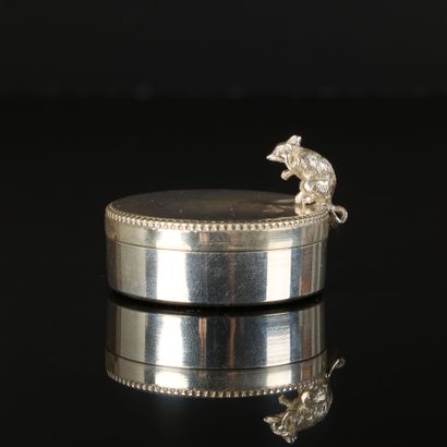 Silver milk tooth box, decorated with a frieze...