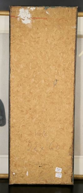Lot : 
- The Harlequin. Oil on OSB panel,...
