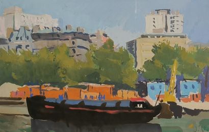 Jean VIOLLIER (1896-1985). Lot of two gouaches:...