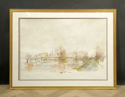 Jean COMMERE (1920-1986). Banks of the Loire...