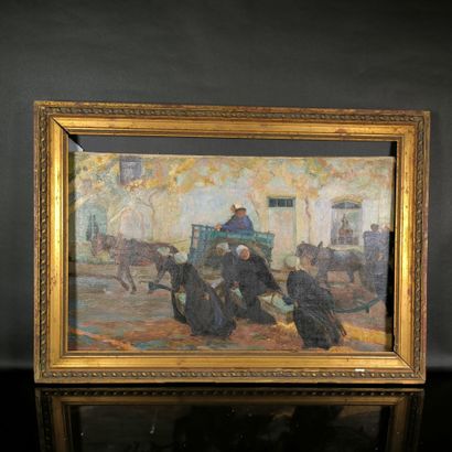 Ecole française de la fin du XIXème. Blanchisseuses,...