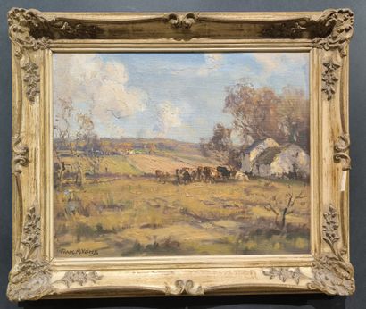 Frank Mac KELVEY (1895-1974). Vaches dans...