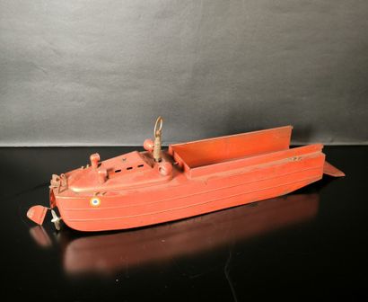 JRD. Landing craft in red painted sheet metal....