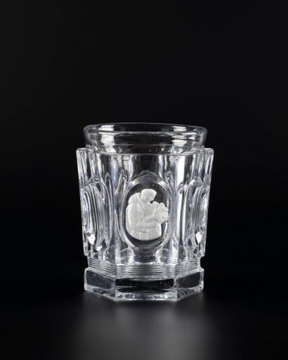 Saint-Louis. Moulded crystal goblet with...