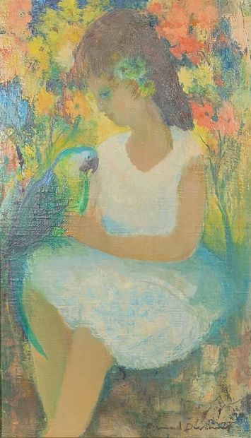 Bernard DEVANNE (XXth). Little girl with...