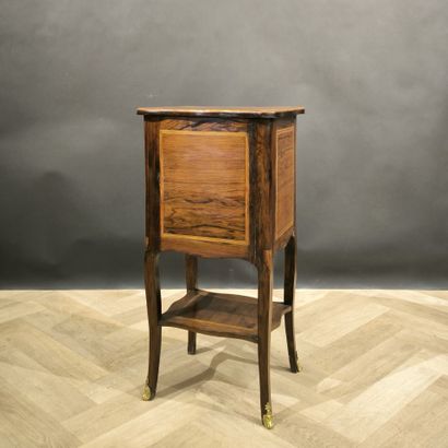 Table chiffonnière inlaid on all sides, opening...