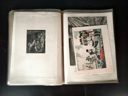 Classeur de 90 estampes environ, XVIIIème...