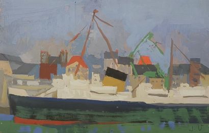 Jean VIOLLIER (1896-1985). Lot of two gouaches:...