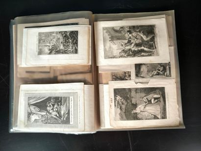 Classeur de 90 estampes environ, XVIIIème...