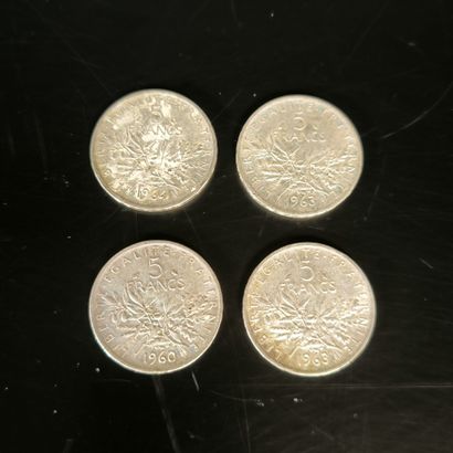 4 silver coins: 5 FF sower