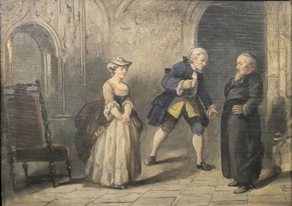 Ecole française du XIXème siècle. Couple...