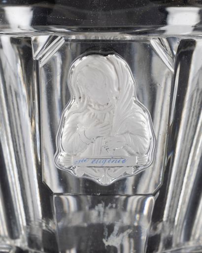 Baccarat. Moulded crystal pedestal glass...