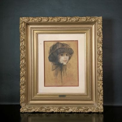 Léo FONTAN (1884-1965). Jeune fille au voile...