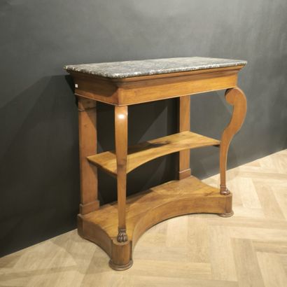 Cherry wood console, one drawer in the waist,...