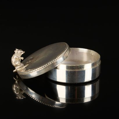 Silver milk tooth box, decorated with a frieze...