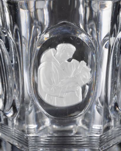 Saint-Louis. Moulded crystal goblet with...