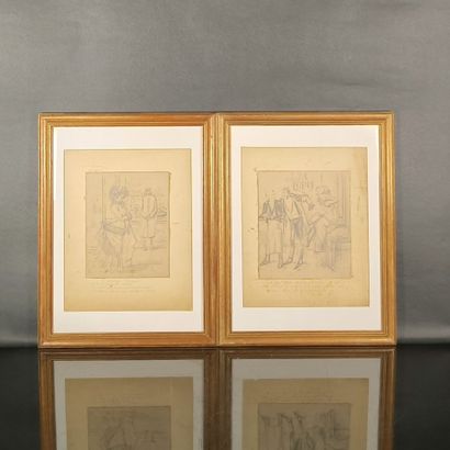 Alfred GRÉVIN (1827-1892). Set of two caricature...