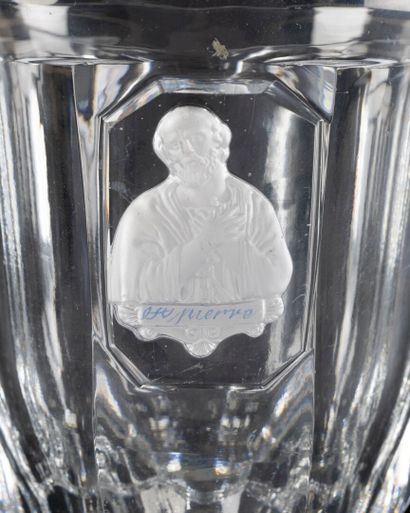 Saint-Louis. Molded crystal pedestal goblet...