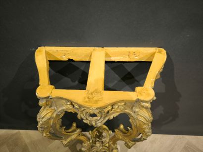 Carved and molded redoré wood console, white...