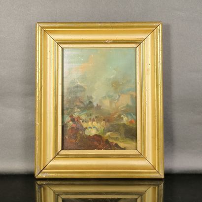 Ecole française du XIXème. Scène de bataille,...